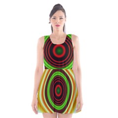 Digital Art Background Yellow Red Scoop Neck Skater Dress