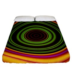 Digital Art Background Yellow Red Fitted Sheet (king Size)