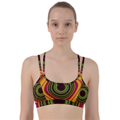 Digital Art Background Yellow Red Line Them Up Sports Bra by Sapixe