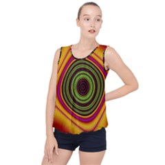 Digital Art Background Yellow Red Bubble Hem Chiffon Tank Top