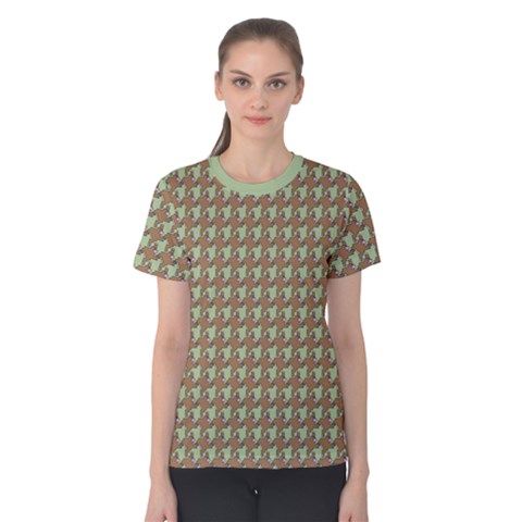 Barrel Of Monkey’s Houndstooth Pattern Tops Women s Cotton Tee by emilyzragz