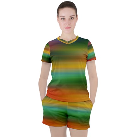 Art Blur Wallpaper Artistically Women s Tee And Shorts Set by Sapixe