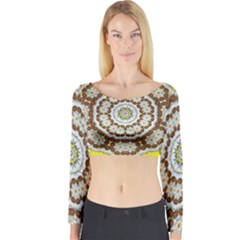 Pretty As A Flower Everywhere You Can See Long Sleeve Crop Top by pepitasart