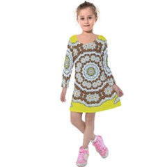 Pretty As A Flower Everywhere You Can See Kids  Long Sleeve Velvet Dress by pepitasart