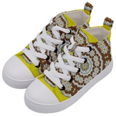 Pretty As A Flower Everywhere You Can See Kid s Mid-top Canvas Sneakers by pepitasart