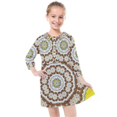 Pretty As A Flower Everywhere You Can See Kids  Quarter Sleeve Shirt Dress by pepitasart