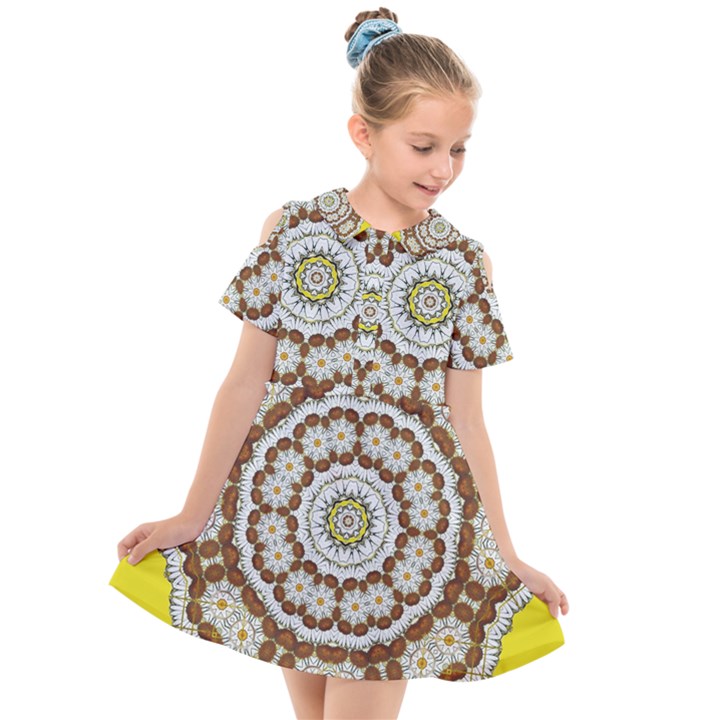 Pretty As A Flower Everywhere You Can See Kids  Short Sleeve Shirt Dress