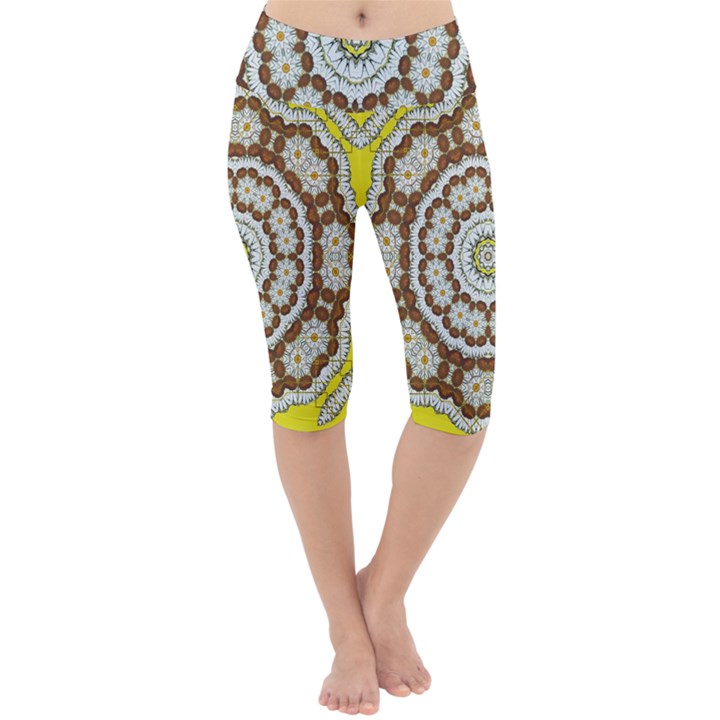 Pretty As A Flower Everywhere You Can See Lightweight Velour Cropped Yoga Leggings