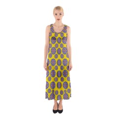 Sunshine And Floral In Mind For Decorative Delight Sleeveless Maxi Dress by pepitasart