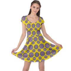 Sunshine And Floral In Mind For Decorative Delight Cap Sleeve Dress by pepitasart