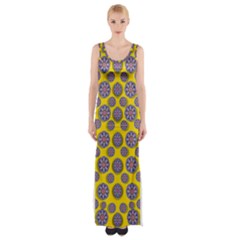 Sunshine And Floral In Mind For Decorative Delight Maxi Thigh Split Dress by pepitasart