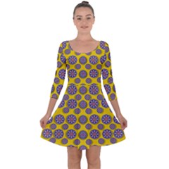 Sunshine And Floral In Mind For Decorative Delight Quarter Sleeve Skater Dress by pepitasart