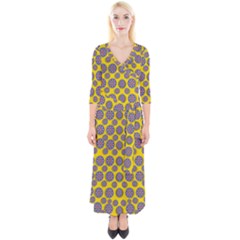 Sunshine And Floral In Mind For Decorative Delight Quarter Sleeve Wrap Maxi Dress by pepitasart