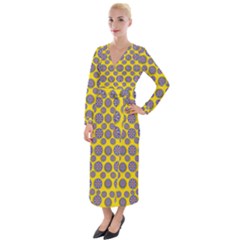 Sunshine And Floral In Mind For Decorative Delight Velvet Maxi Wrap Dress