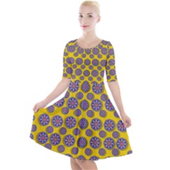 Sunshine And Floral In Mind For Decorative Delight Quarter Sleeve A-line Dress by pepitasart