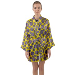 Sunshine And Floral In Mind For Decorative Delight Long Sleeve Kimono Robe by pepitasart