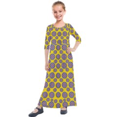 Sunshine And Floral In Mind For Decorative Delight Kids  Quarter Sleeve Maxi Dress by pepitasart