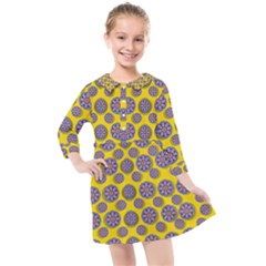 Sunshine And Floral In Mind For Decorative Delight Kids  Quarter Sleeve Shirt Dress by pepitasart