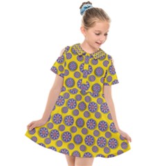 Sunshine And Floral In Mind For Decorative Delight Kids  Short Sleeve Shirt Dress by pepitasart