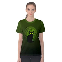 Halloween Cat Women s Cotton Tee