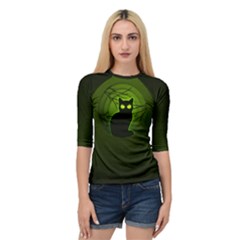 Halloween Cat Quarter Sleeve Raglan Tee