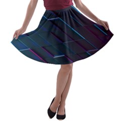 Glass Scifi Violet Ultraviolet A-line Skater Skirt by Sapixe