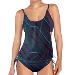 Glass Scifi Violet Ultraviolet Tankini Set by Sapixe