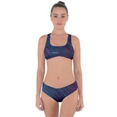 Glass Scifi Violet Ultraviolet Criss Cross Bikini Set by Sapixe