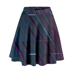 Glass Scifi Violet Ultraviolet High Waist Skirt by Sapixe