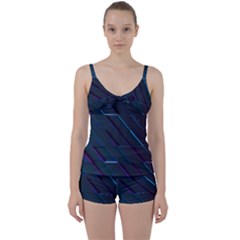 Glass Scifi Violet Ultraviolet Tie Front Two Piece Tankini by Sapixe