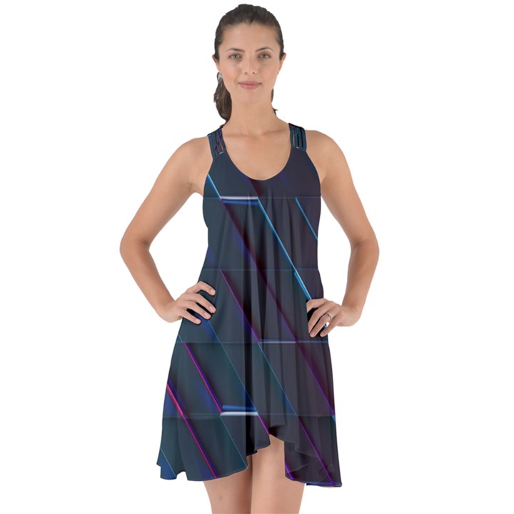 Glass Scifi Violet Ultraviolet Show Some Back Chiffon Dress