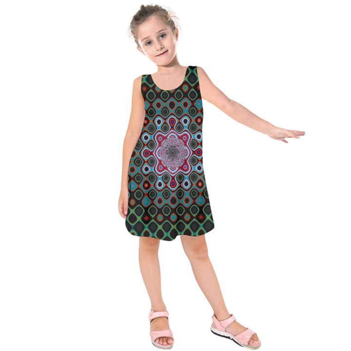 Digital Art Background Colors Kids  Sleeveless Dress