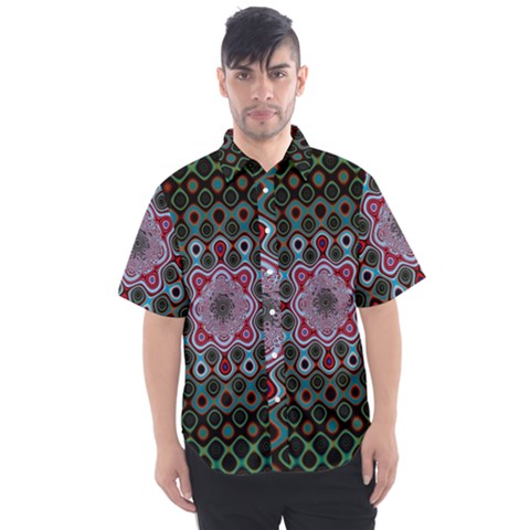 Digital Art Background Colors Men s Short Sleeve Shirt by Sapixe