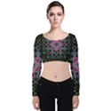 Digital Art Background Colors Velvet Long Sleeve Crop Top View1