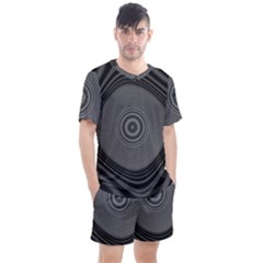 Digital Art Background Black White Men s Mesh Tee And Shorts Set