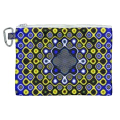 Digital Art Background Yellow Blue Canvas Cosmetic Bag (xl)