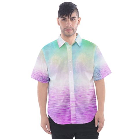 Background Art Abstract Watercolor Men s Short Sleeve Shirt by Sapixe