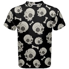 Halloween Skull Pattern Men s Cotton Tee by Valentinaart