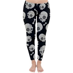 Halloween Skull Pattern Classic Winter Leggings by Valentinaart