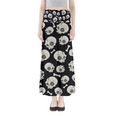 Halloween Skull Pattern Full Length Maxi Skirt by Valentinaart