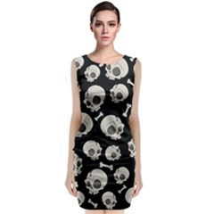 Halloween Skull Pattern Classic Sleeveless Midi Dress by Valentinaart