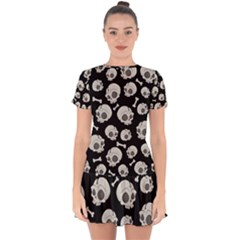 Halloween Skull Pattern Drop Hem Mini Chiffon Dress by Valentinaart