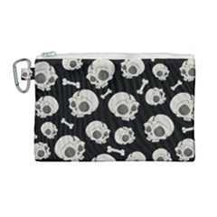 Halloween Skull Pattern Canvas Cosmetic Bag (large) by Valentinaart