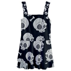 Halloween Skull Pattern Kids  Layered Skirt Swimsuit