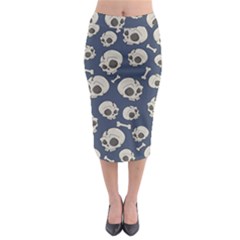 Halloween Skull Pattern Midi Pencil Skirt