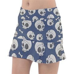 Halloween Skull Pattern Tennis Skirt by Valentinaart