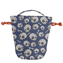 Halloween Skull Pattern Drawstring Bucket Bag by Valentinaart