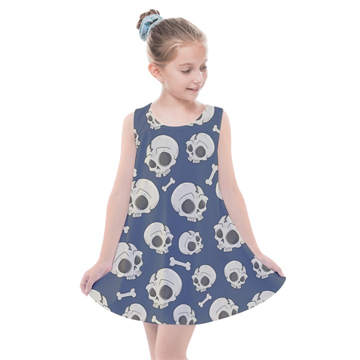 Halloween skull pattern Kids  Summer Dress