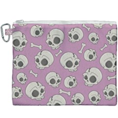 Halloween Skull Pattern Canvas Cosmetic Bag (xxxl)