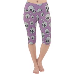 Halloween Skull Pattern Lightweight Velour Cropped Yoga Leggings